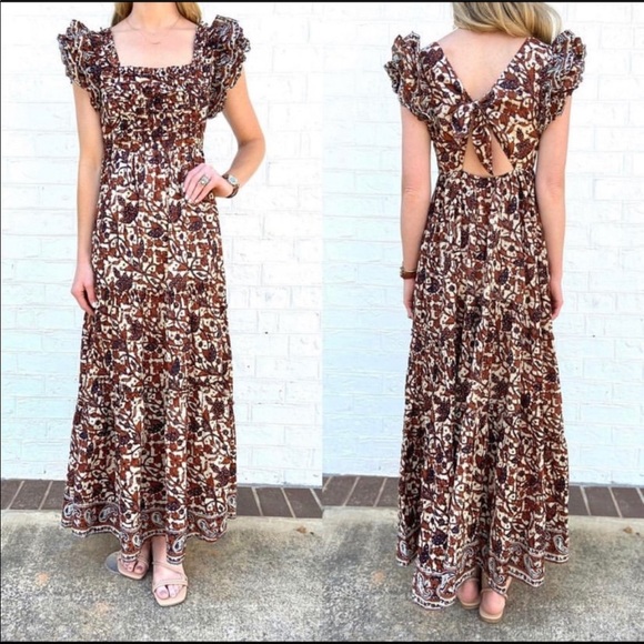 🔥Sale🔥 Anthropologie Ruffle Maxi Dress - Picture 4 of 9